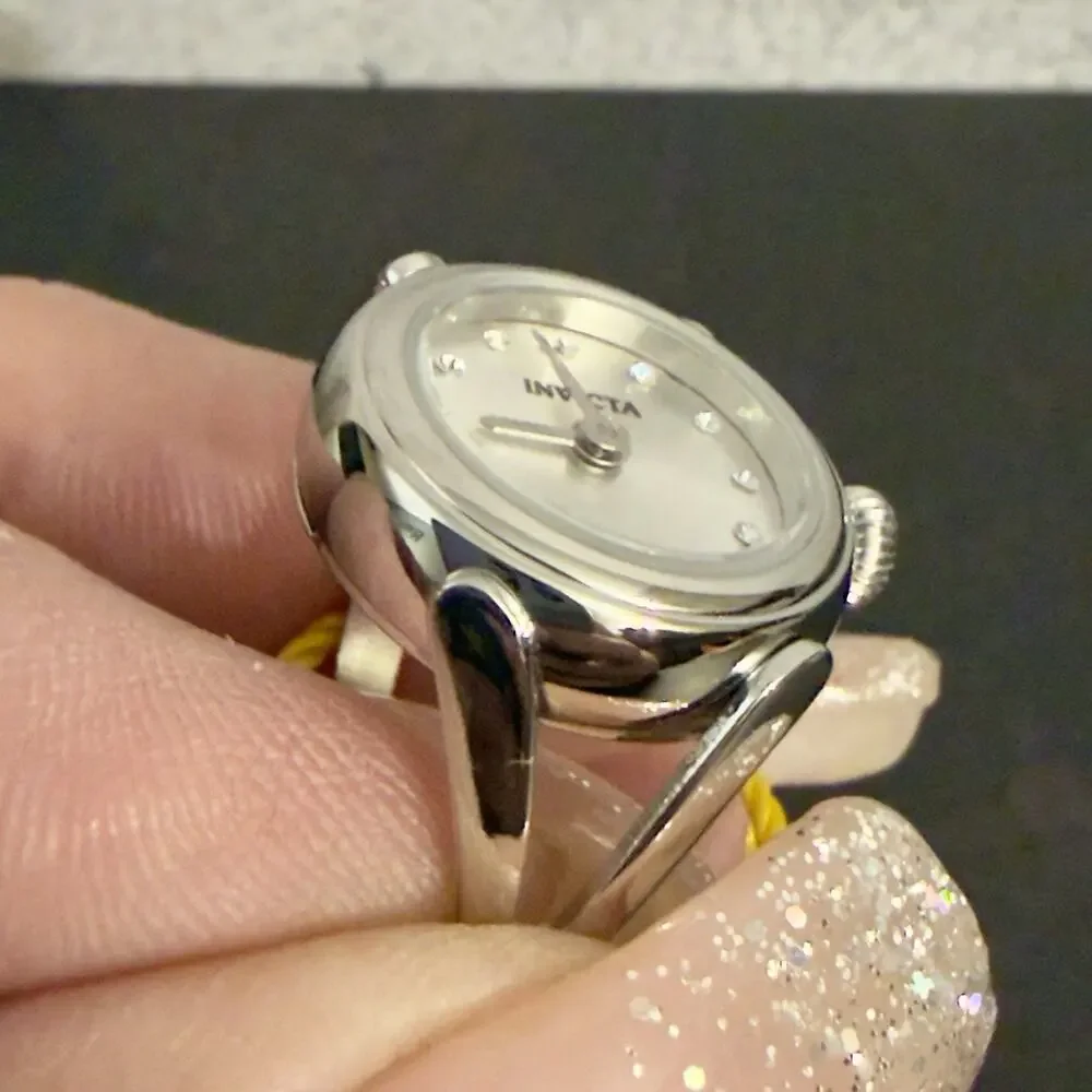 Invicta Angel Women's Ring Watch - 17.5mm, Silver (44480) $199 MSRP-NEW IN BOX - Picture 4 of 16
